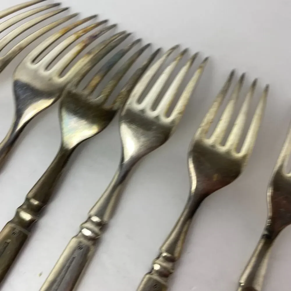 Antique Holmes & Edwards Forks Lot of 6 Silverplate Warranted 12